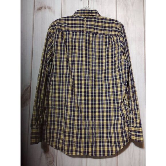 Banana Republic Shirt Men's‎ Large Yellow Blue Button Front Long Sleeve - Picture 2 of 8